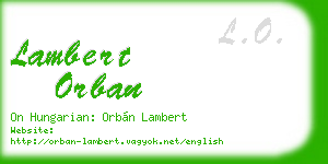 lambert orban business card