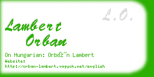 lambert orban business card